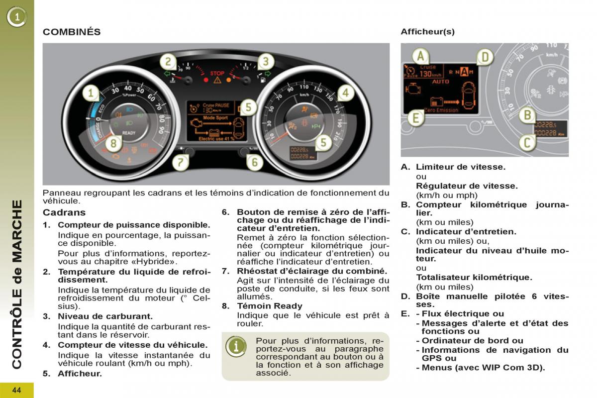 Peugeot 3008 Hybrid manuel du proprietaire / page 46