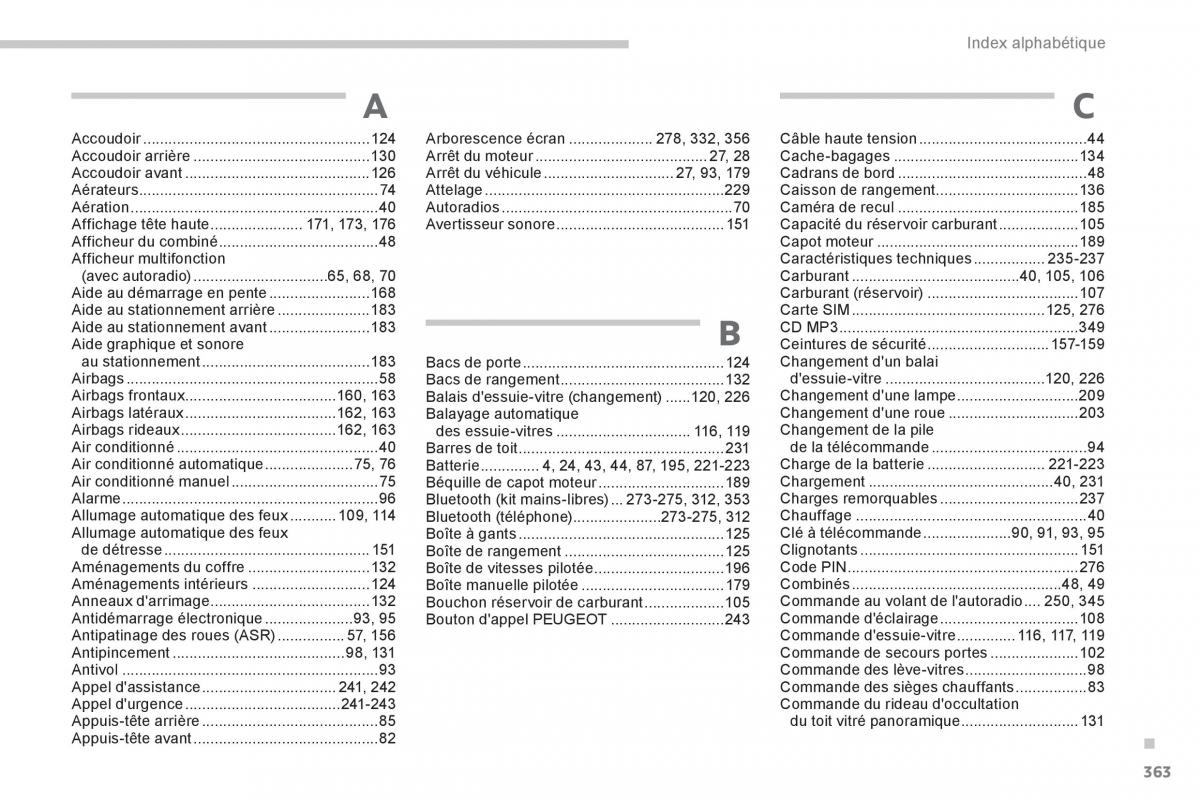 Peugeot 3008 FL Hybrid manuel du proprietaire / page 365