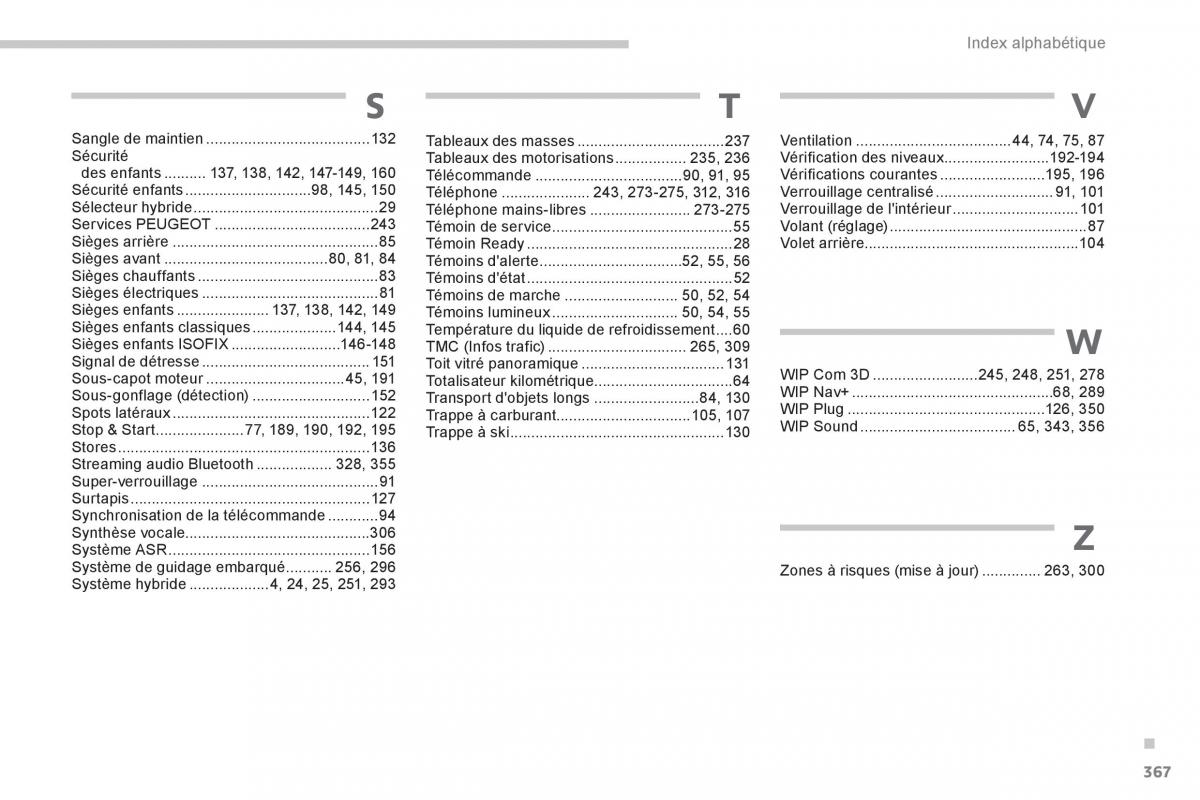 Peugeot 3008 FL Hybrid manuel du proprietaire / page 369