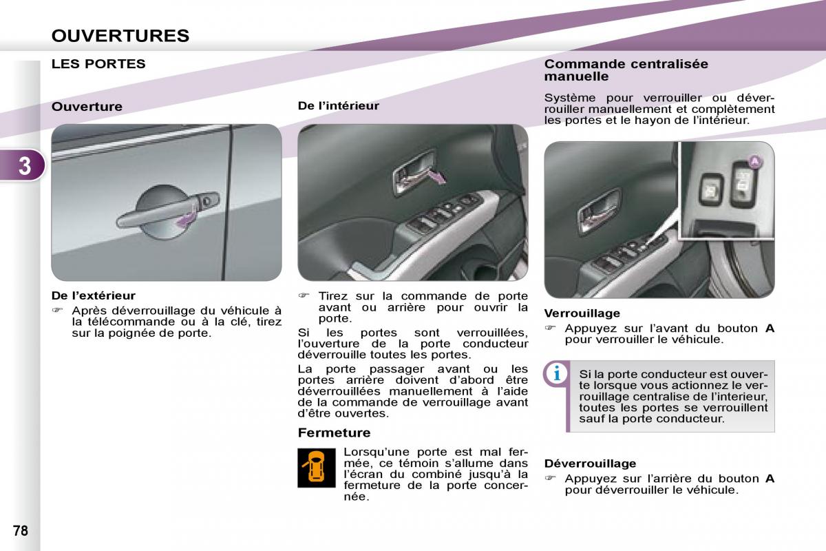 manual Peugeot 4007 manuel du proprietaire / page 77