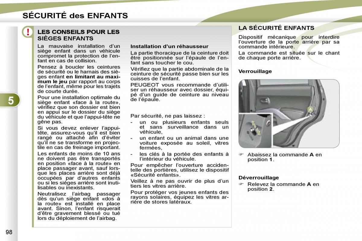 manual Peugeot 4007 manuel du proprietaire / page 97