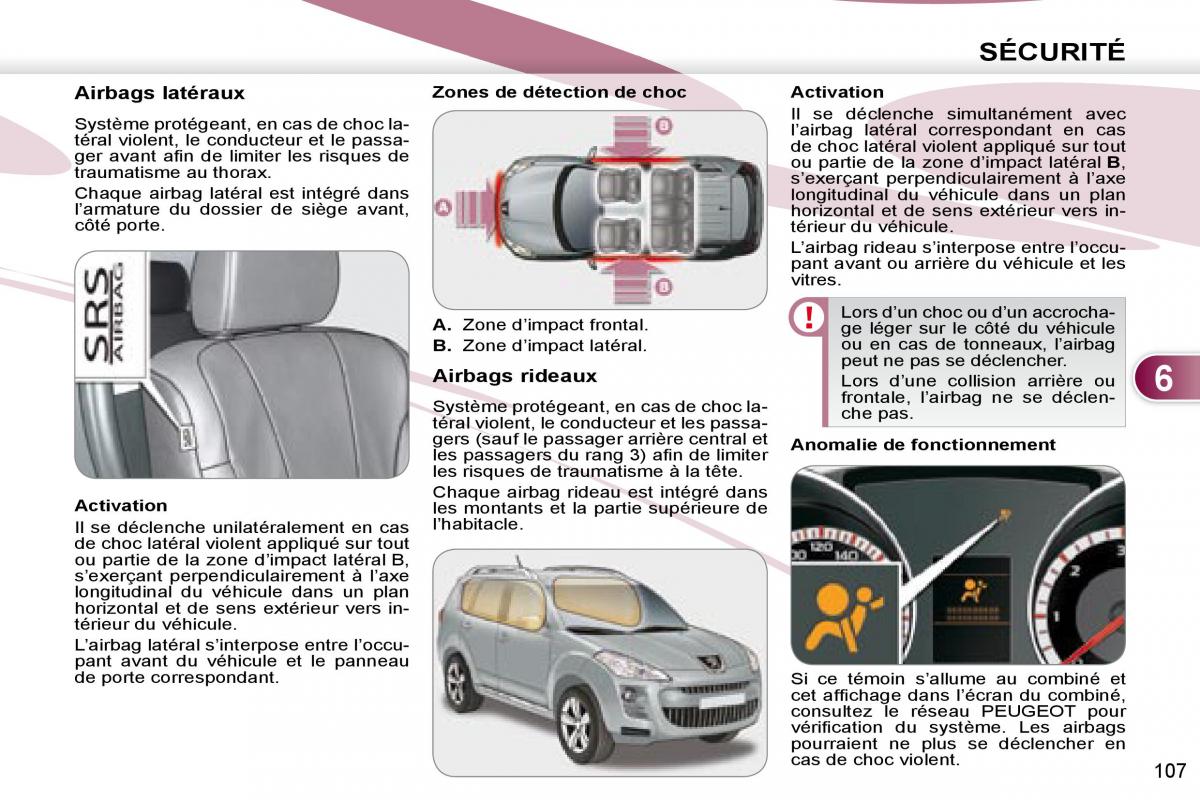 manual Peugeot 4007 manuel du proprietaire / page 106