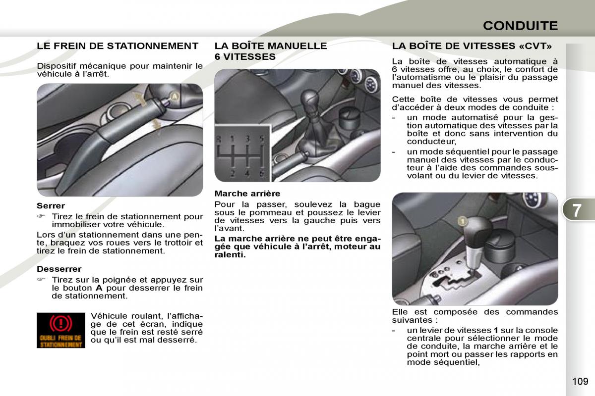 manual Peugeot 4007 manuel du proprietaire / page 108