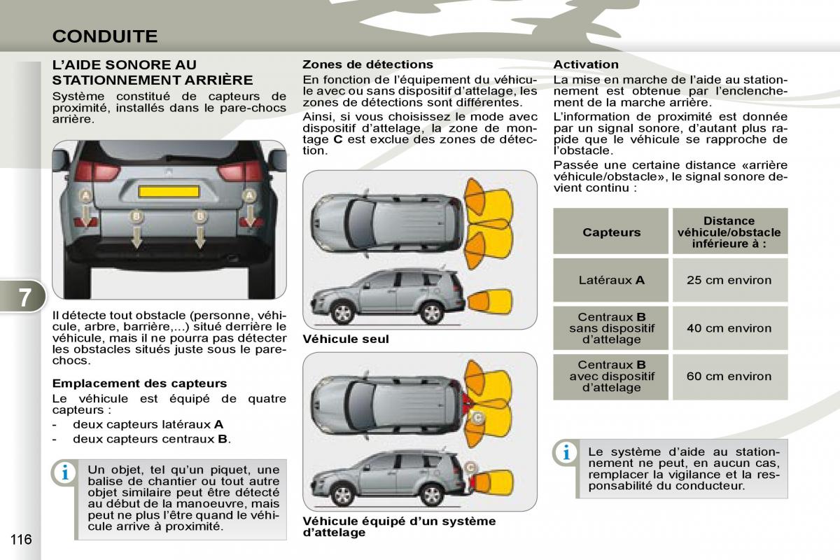 manual Peugeot 4007 manuel du proprietaire / page 115