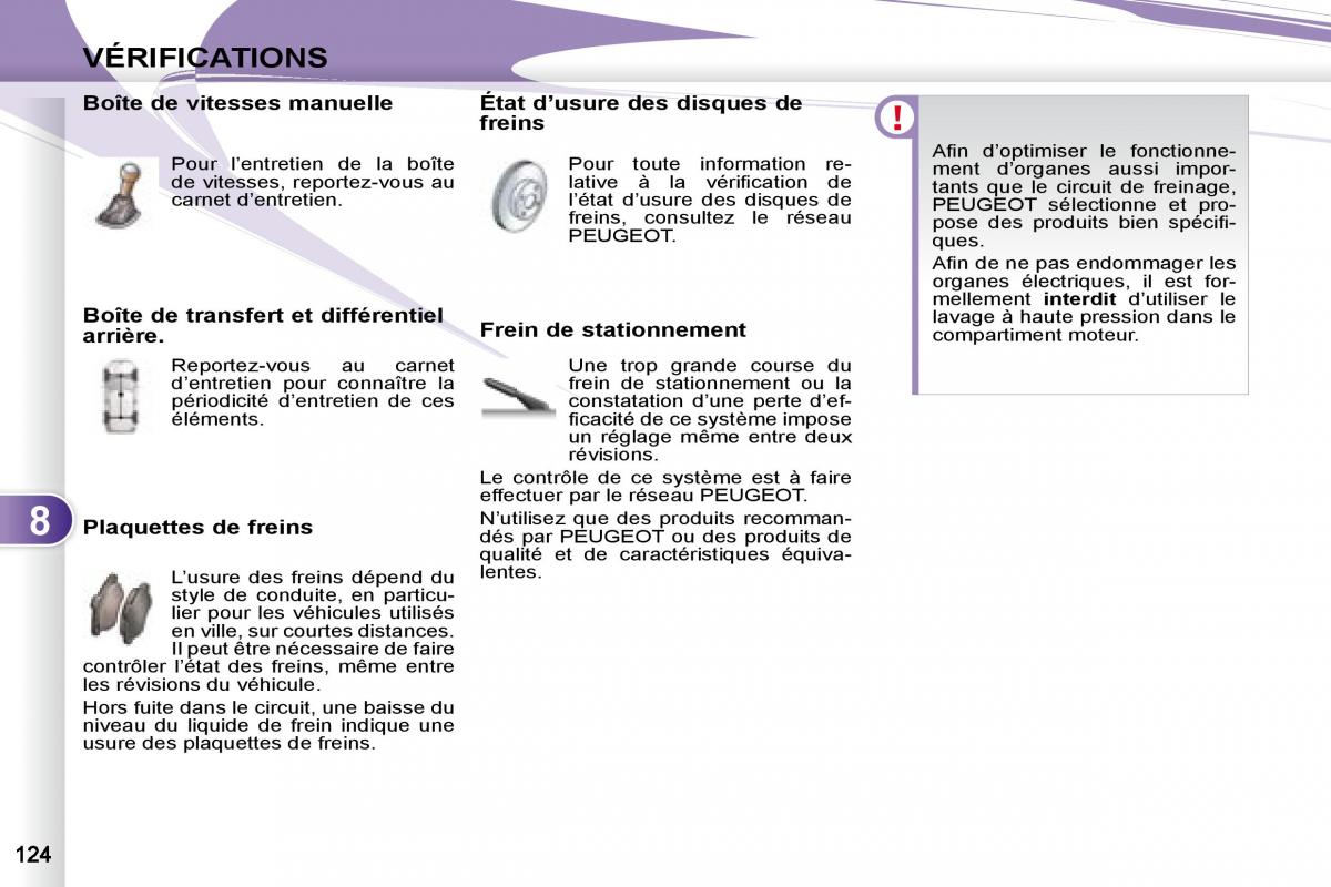 manual Peugeot 4007 manuel du proprietaire / page 123