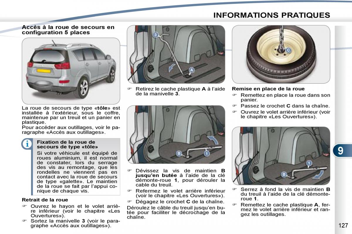 manual Peugeot 4007 manuel du proprietaire / page 126