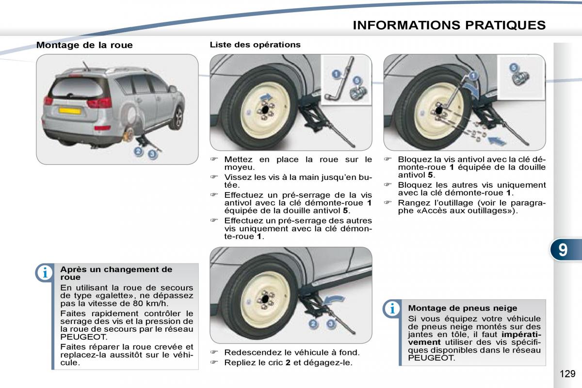 manual Peugeot 4007 manuel du proprietaire / page 128