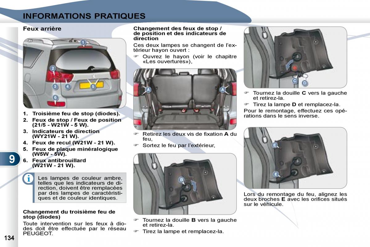 manual Peugeot 4007 manuel du proprietaire / page 133