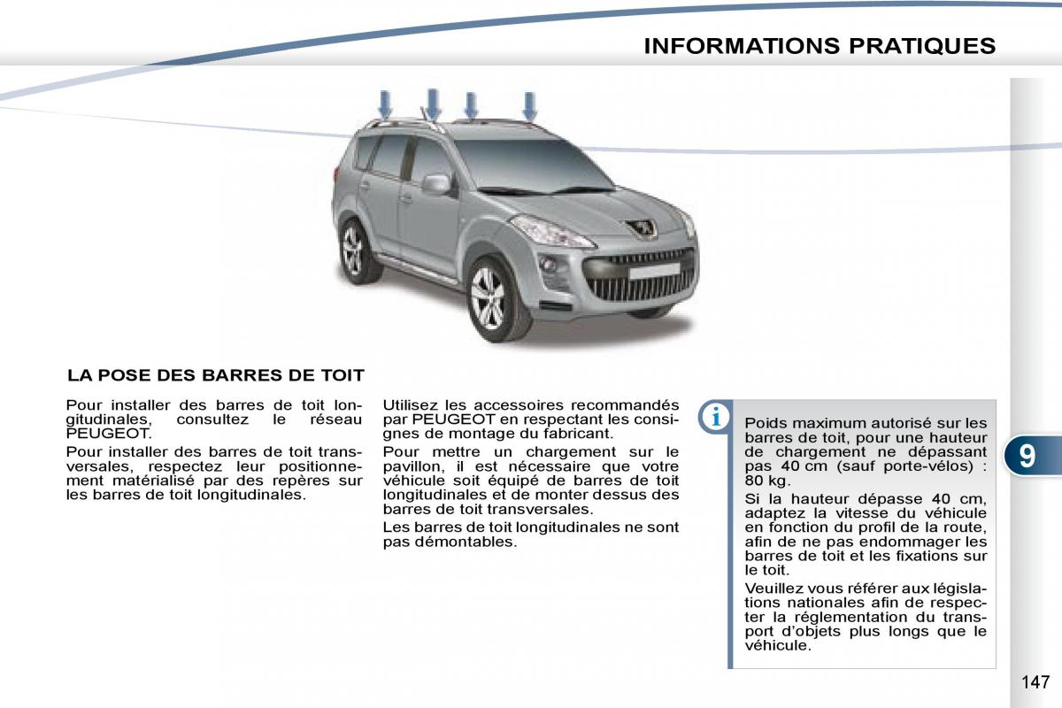 manual Peugeot 4007 manuel du proprietaire / page 146