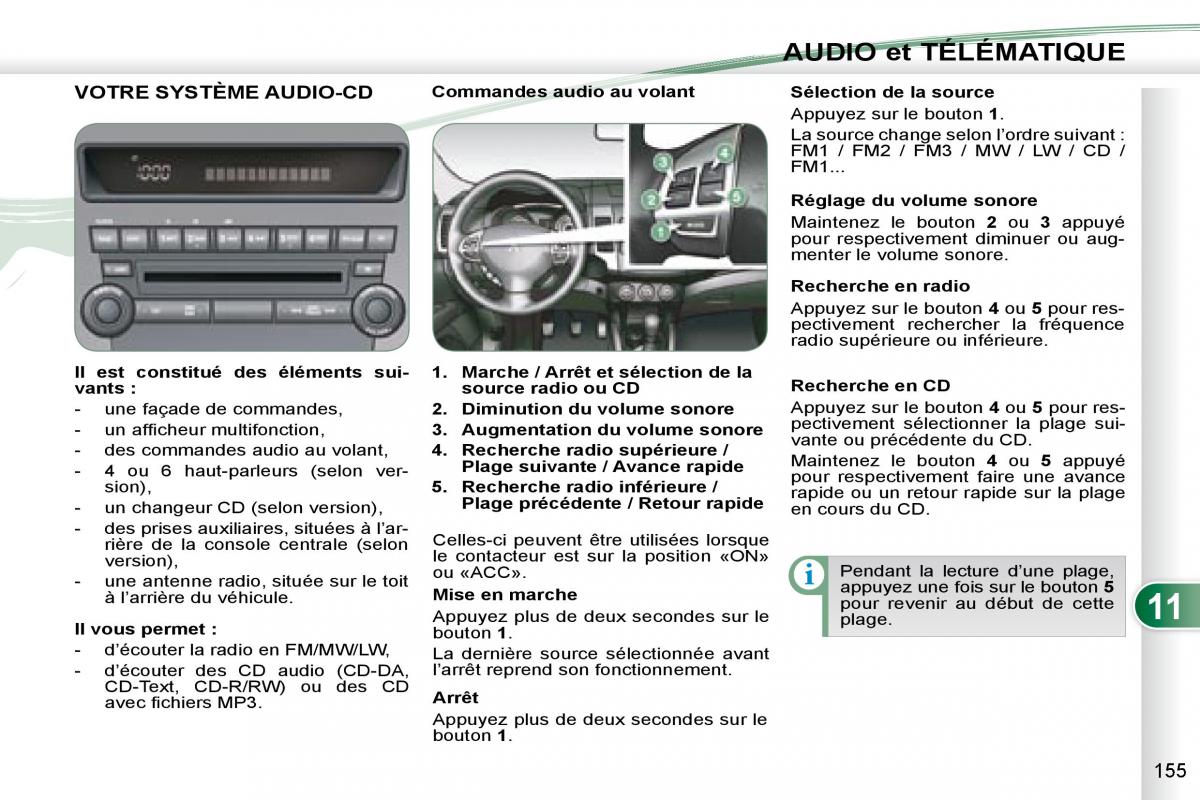 manual Peugeot 4007 manuel du proprietaire / page 153