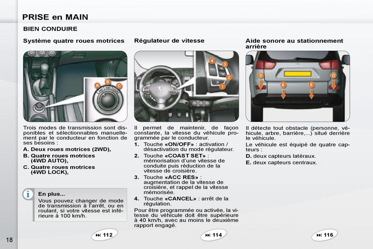 Peugeot 4007 manuel du proprietaire / page 16