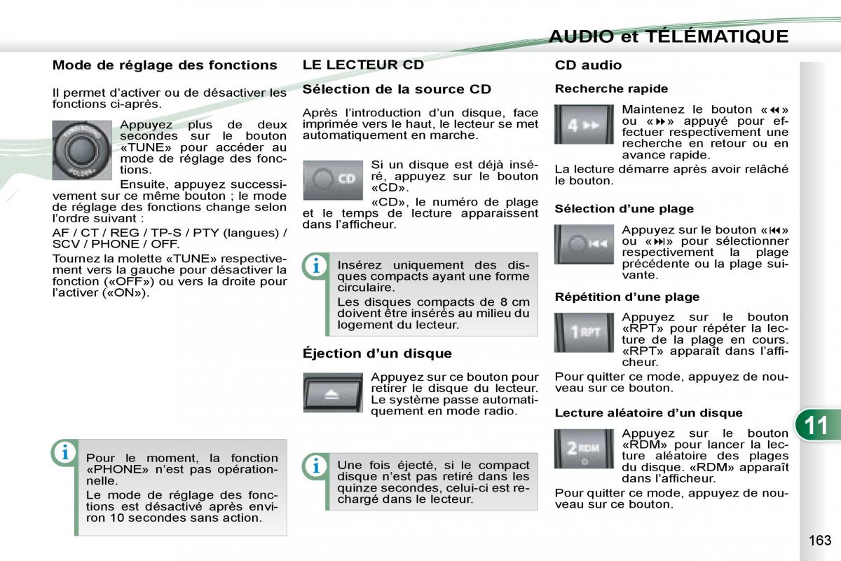 manual Peugeot 4007 manuel du proprietaire / page 161