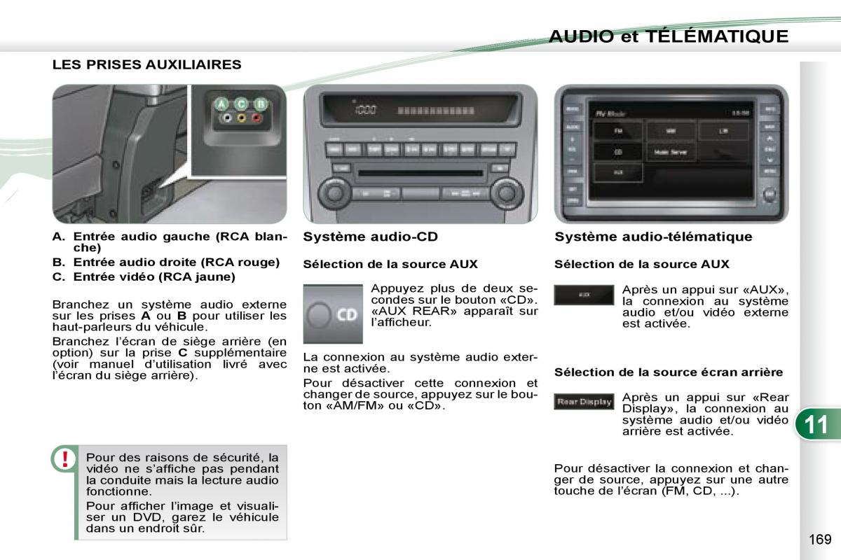 manual Peugeot 4007 manuel du proprietaire / page 168