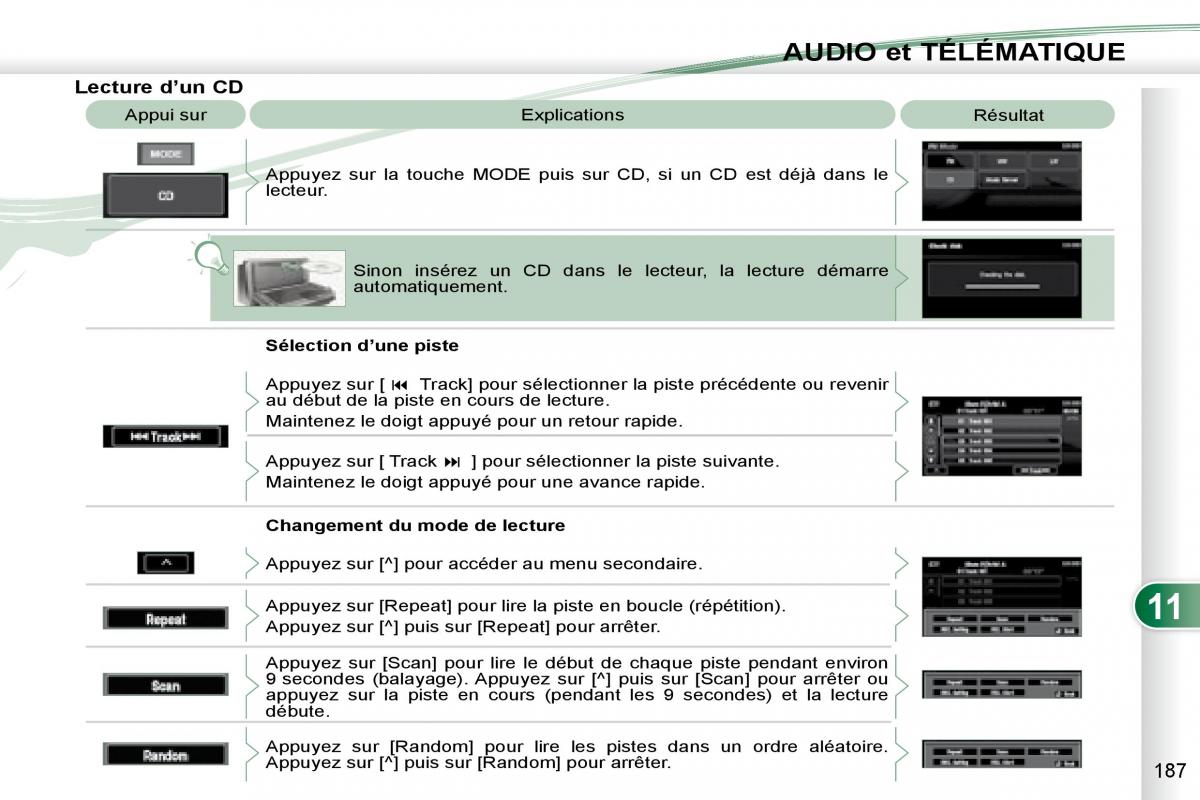 manual Peugeot 4007 manuel du proprietaire / page 186