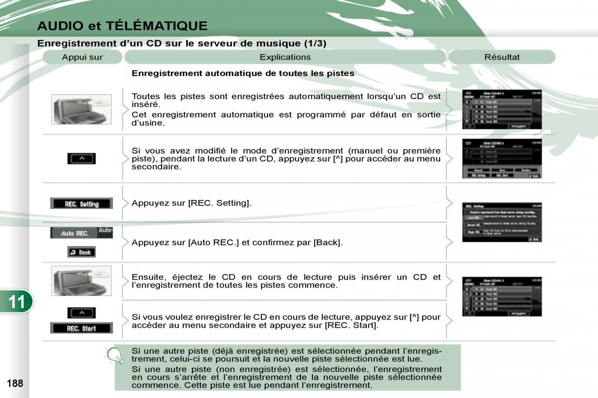 manual Peugeot 4007 manuel du proprietaire / page 187