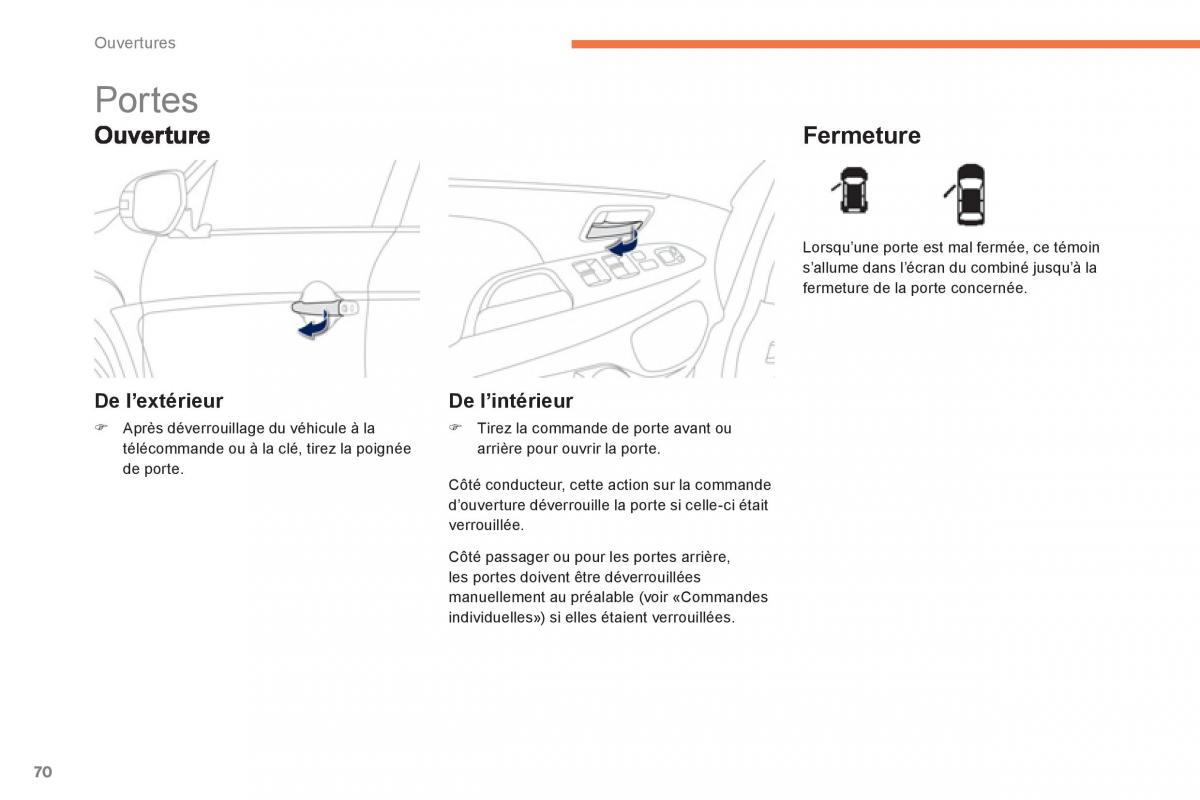 Peugeot 4008 manuel du proprietaire / page 72