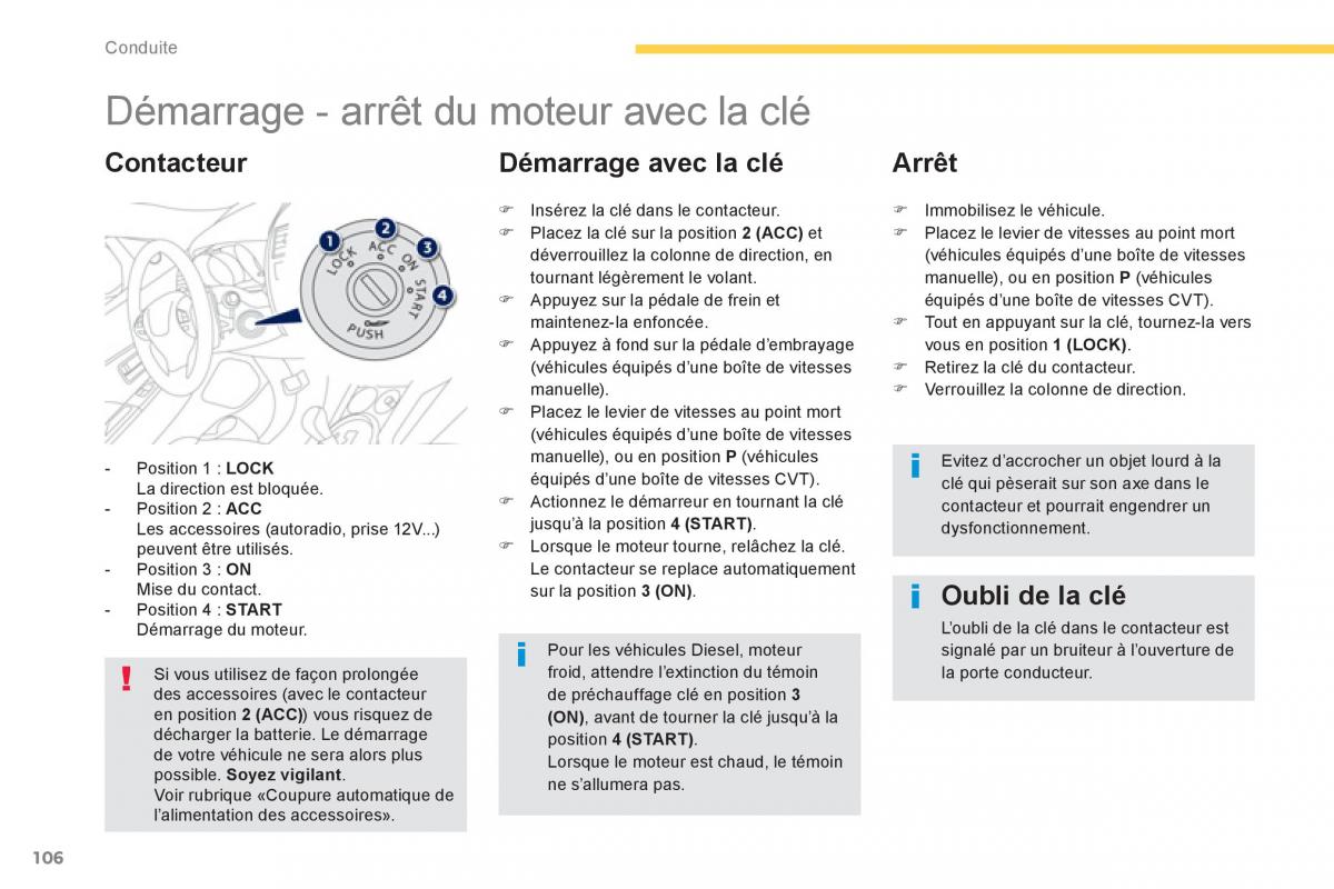 Peugeot 4008 manuel du proprietaire / page 108