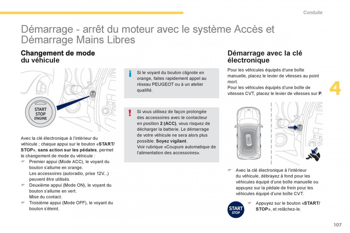 Peugeot 4008 manuel du proprietaire / page 109