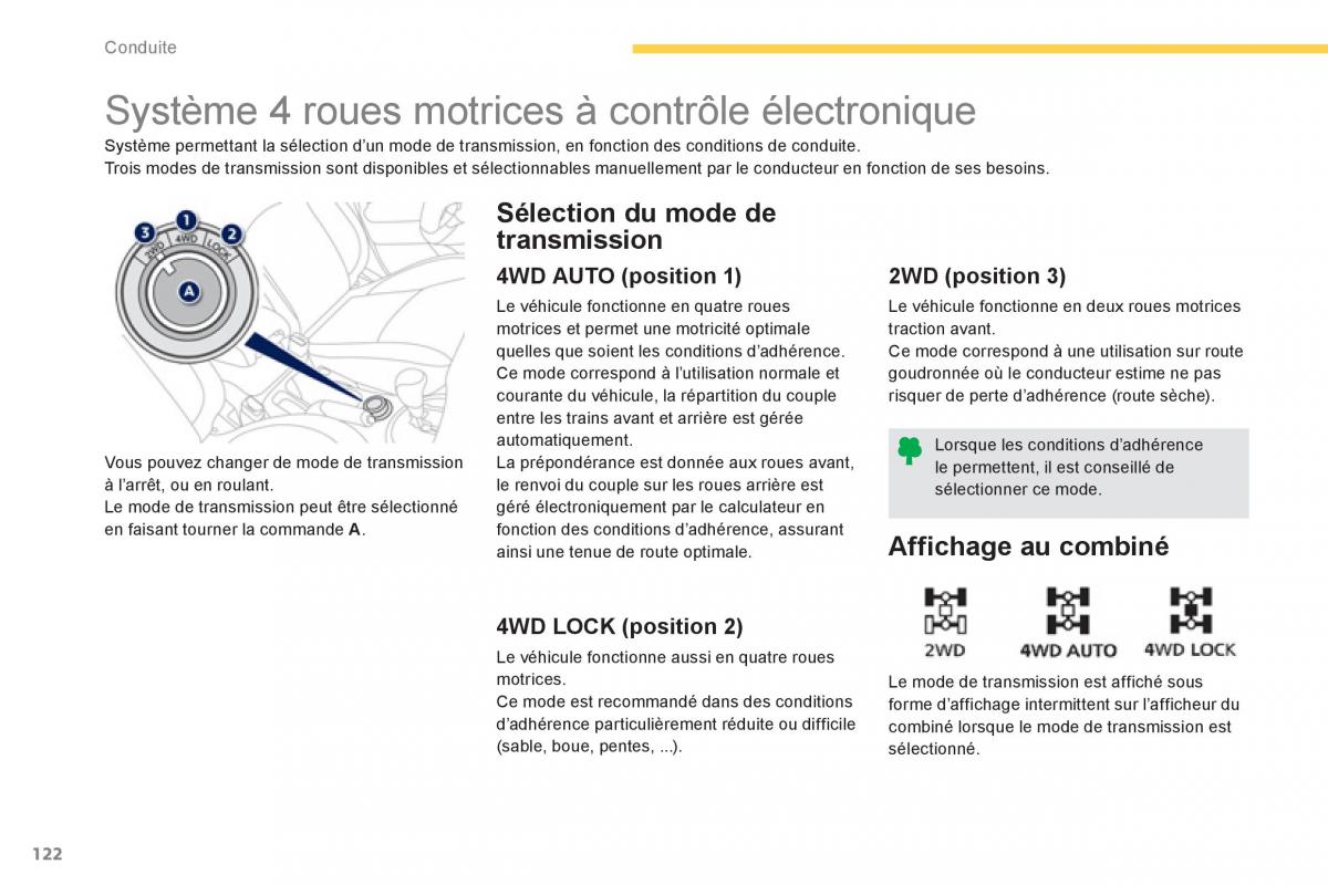 Peugeot 4008 manuel du proprietaire / page 124