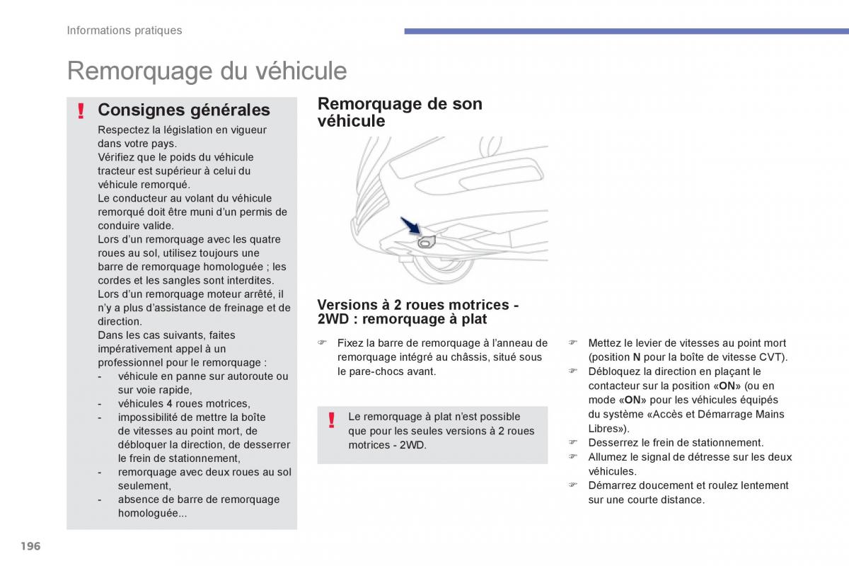 Peugeot 4008 manuel du proprietaire / page 198