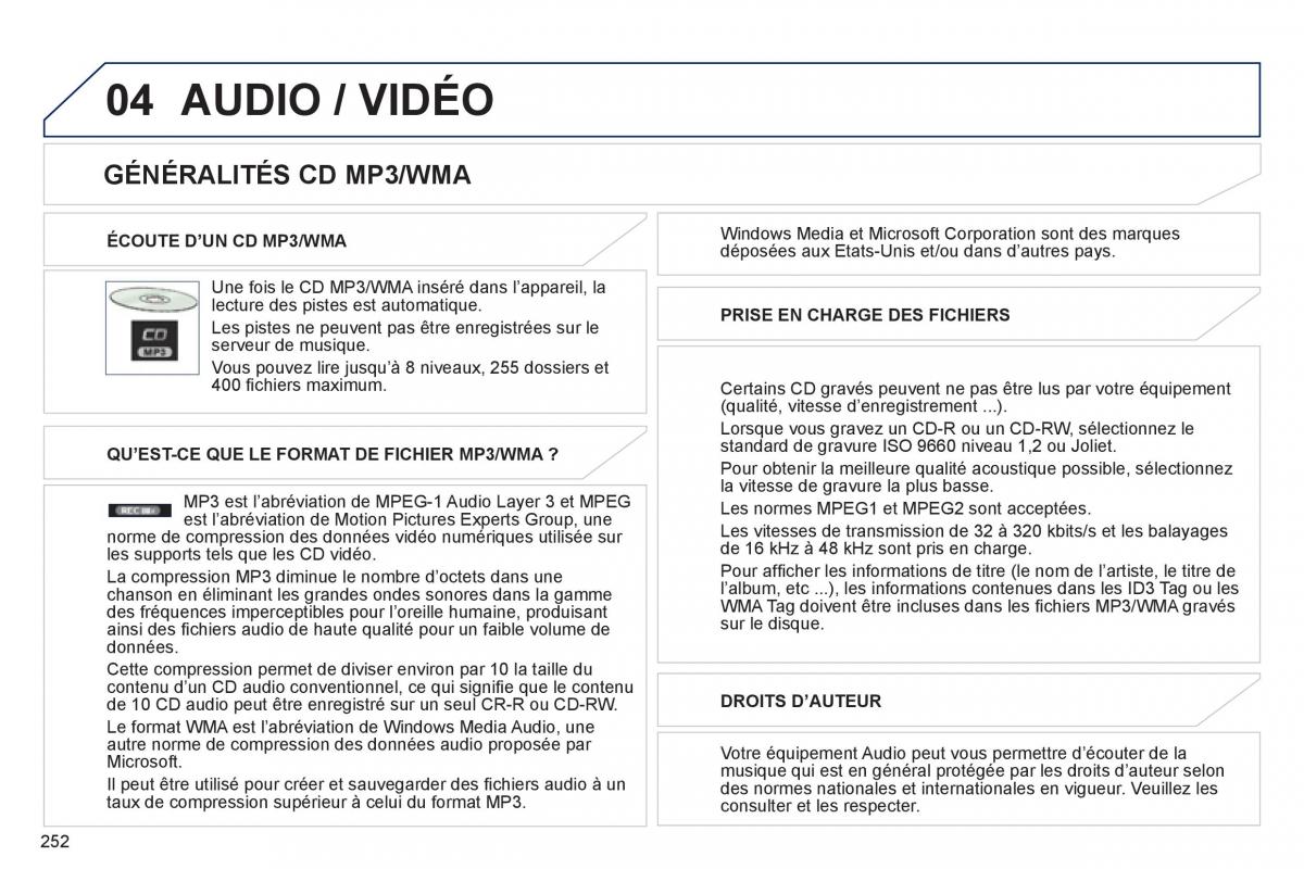 Peugeot 4008 manuel du proprietaire / page 254