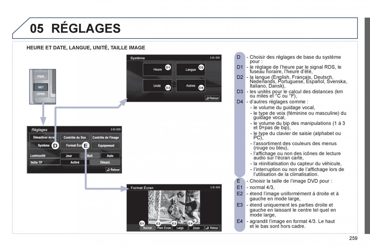 Peugeot 4008 manuel du proprietaire / page 261