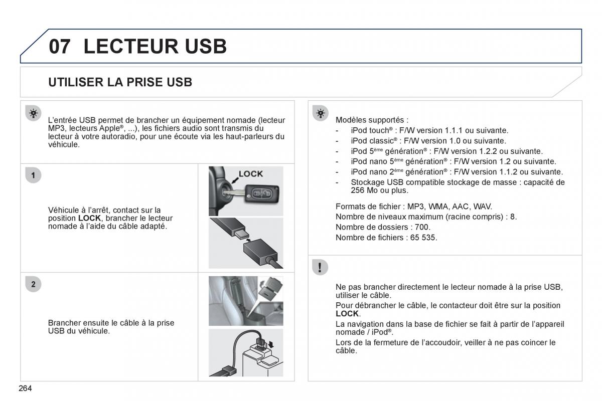 Peugeot 4008 manuel du proprietaire / page 266