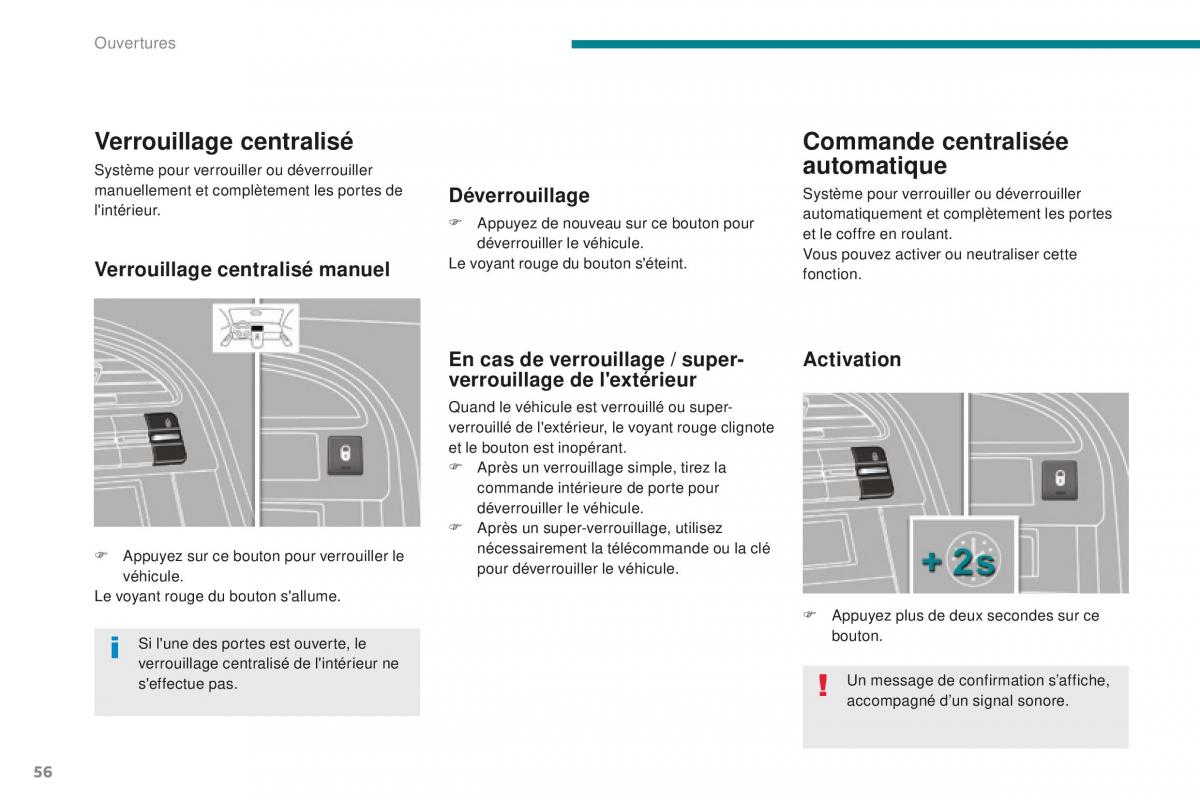 manual Peugeot 5008 FL manuel du proprietaire / page 58