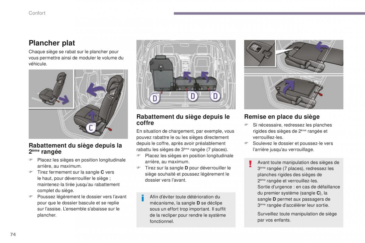 manual Peugeot 5008 FL manuel du proprietaire / page 76