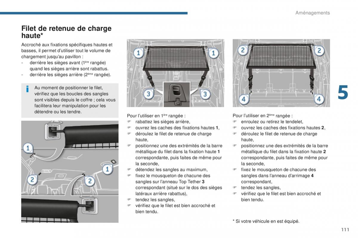 manual Peugeot 5008 FL manuel du proprietaire / page 113