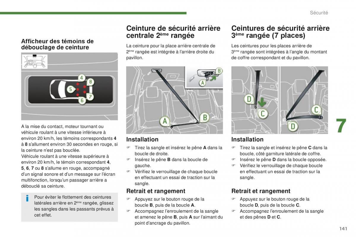 manual Peugeot 5008 FL manuel du proprietaire / page 143