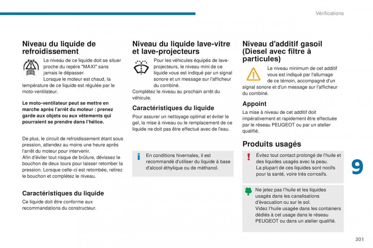 manual Peugeot 5008 FL manuel du proprietaire / page 203