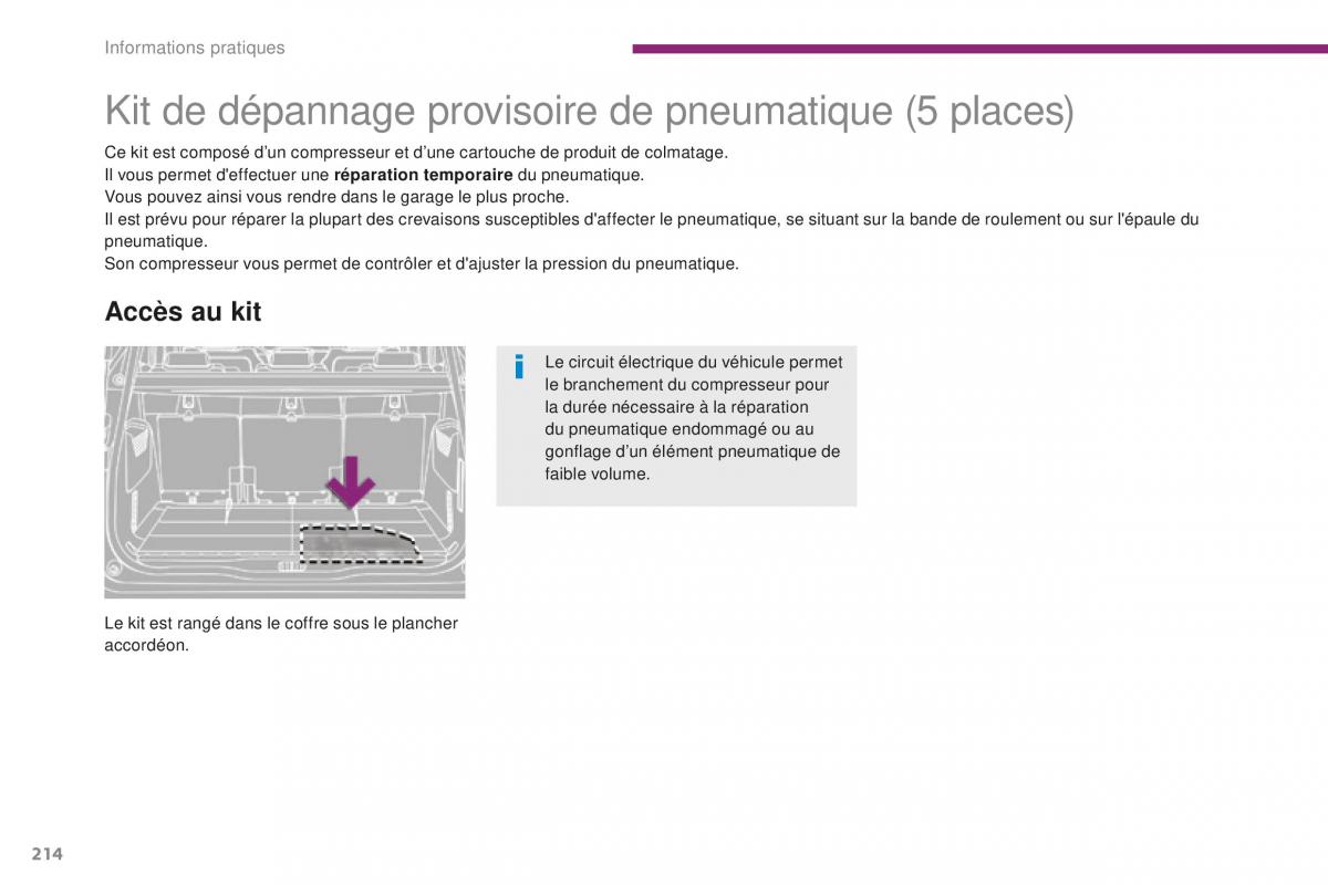 manual Peugeot 5008 FL manuel du proprietaire / page 216