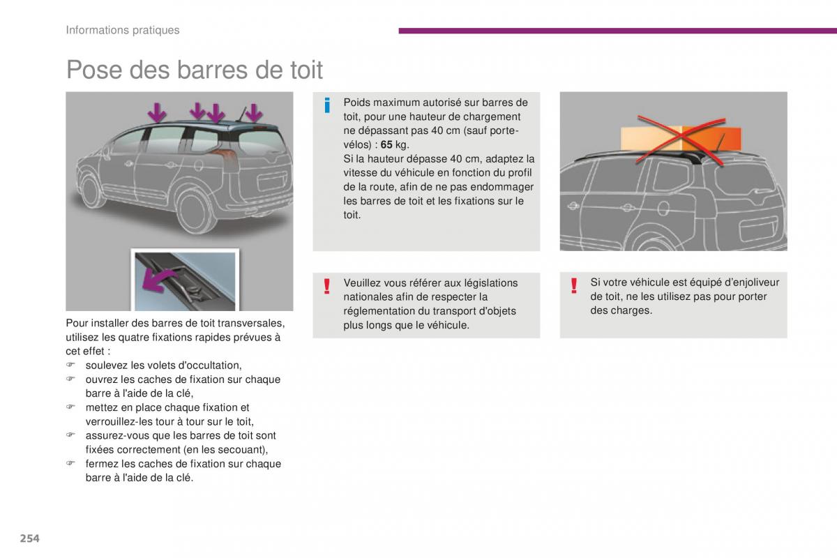 manual Peugeot 5008 FL manuel du proprietaire / page 256