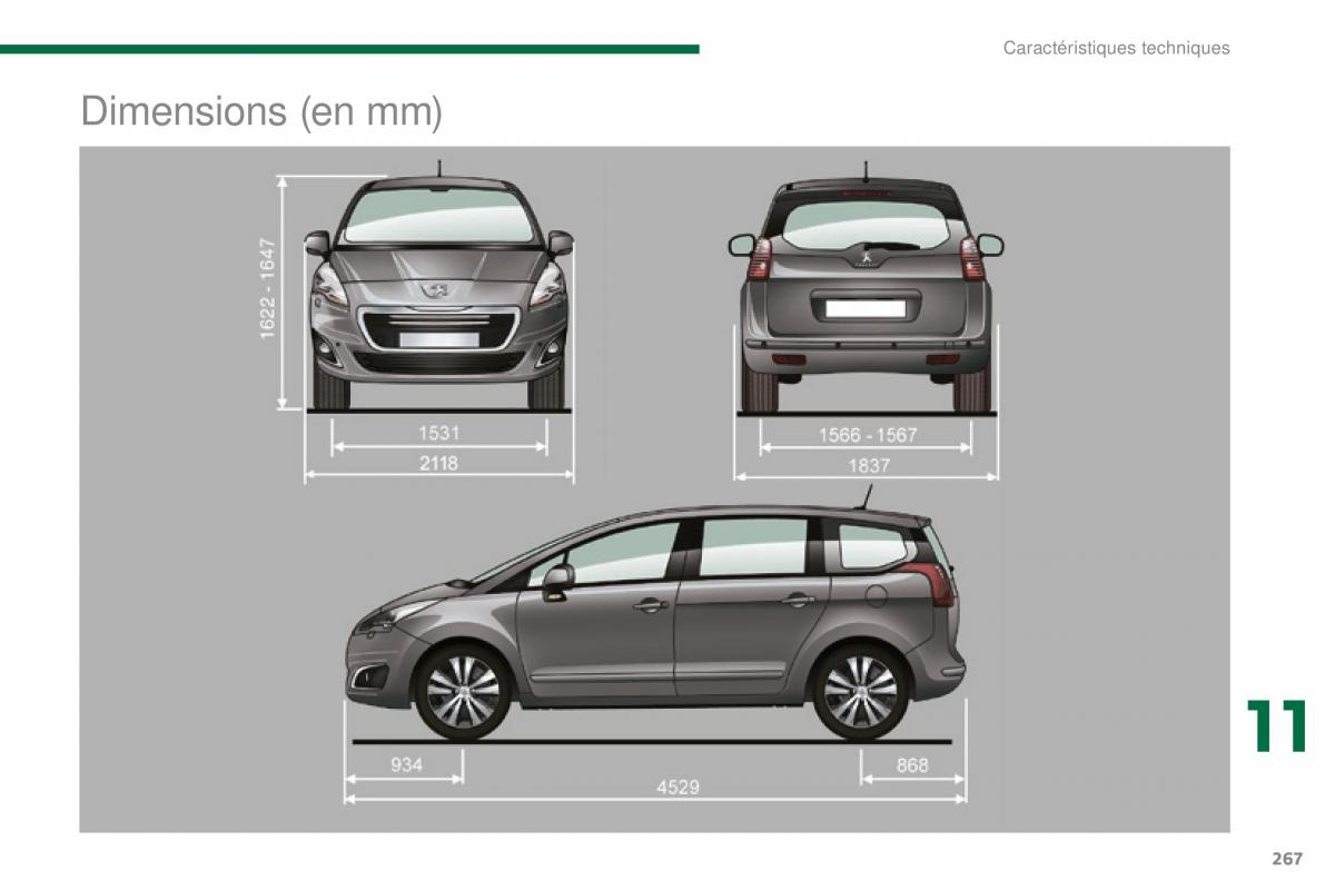 manual Peugeot 5008 FL manuel du proprietaire / page 269