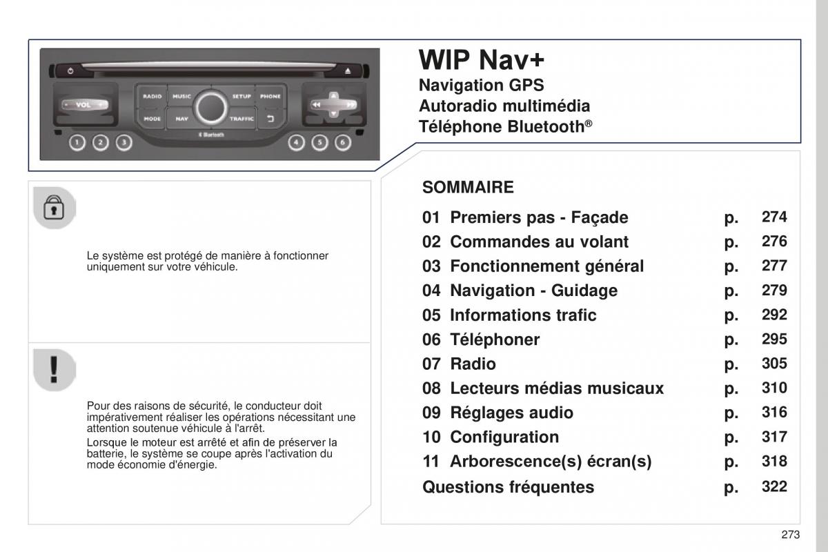 manual Peugeot 5008 FL manuel du proprietaire / page 275