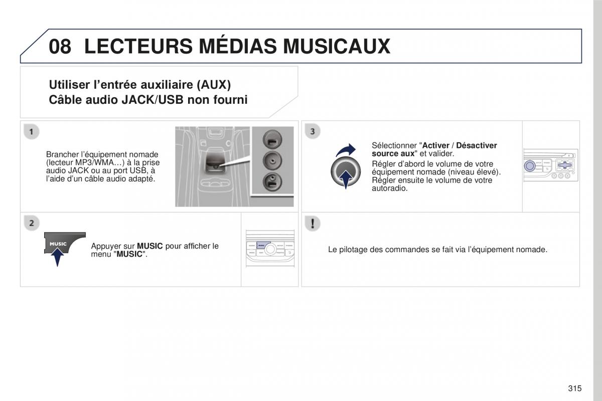 manual Peugeot 5008 FL manuel du proprietaire / page 317