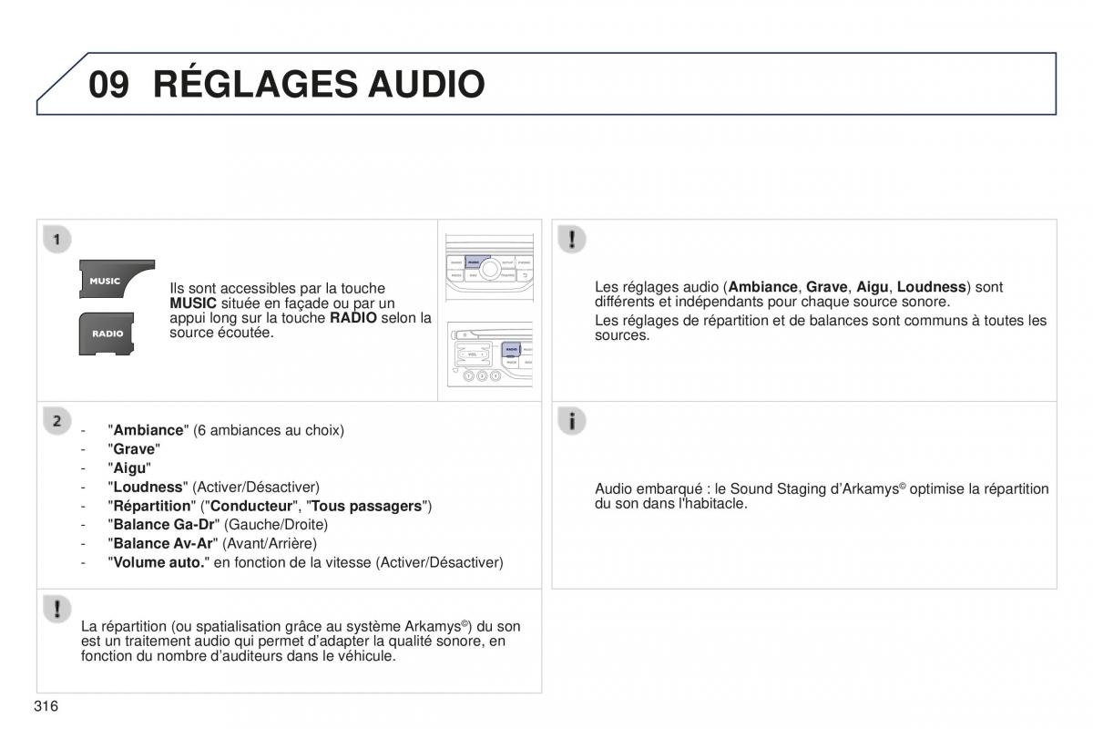 manual Peugeot 5008 FL manuel du proprietaire / page 318