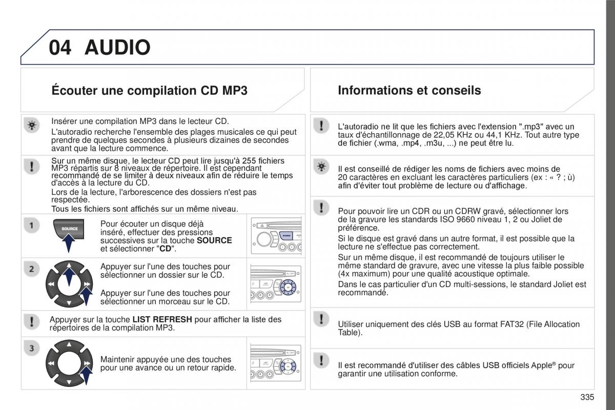 manual Peugeot 5008 FL manuel du proprietaire / page 337