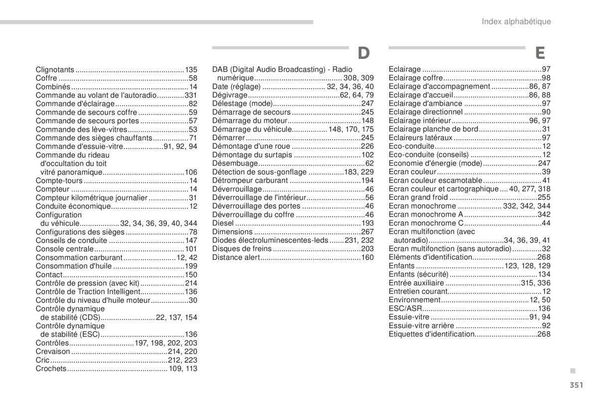 manual  Peugeot 5008 FL manuel du proprietaire / page 353