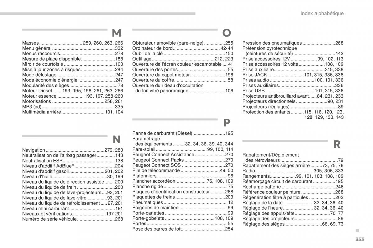 Peugeot 5008 FL manuel du proprietaire / page 355