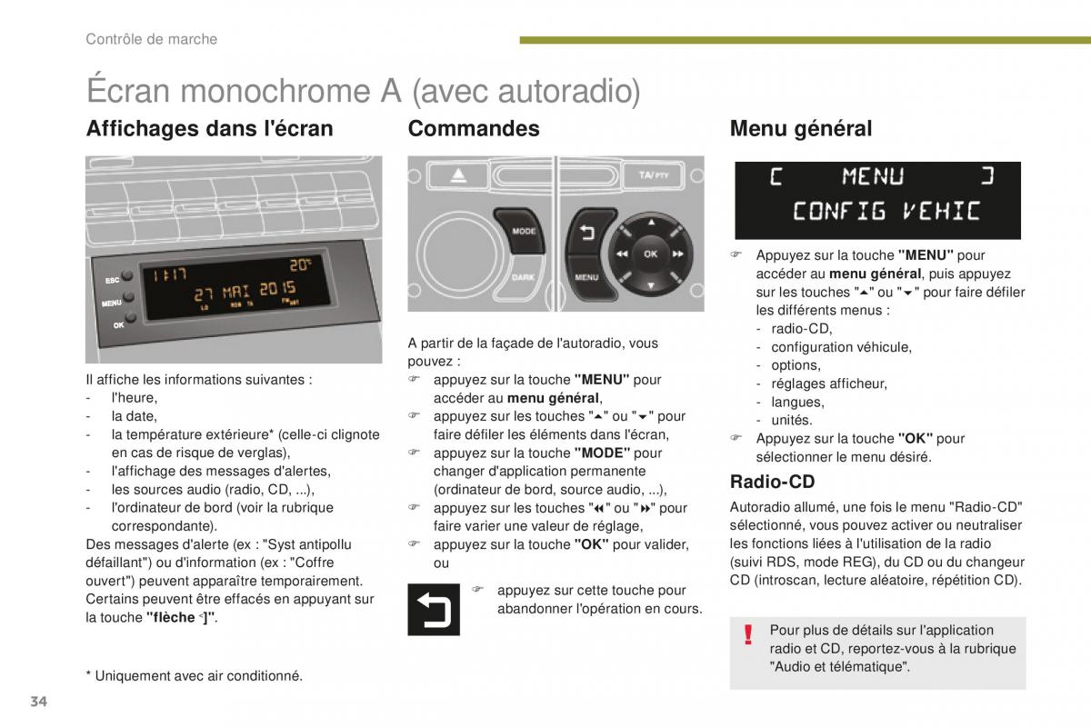 manual Peugeot 5008 FL manuel du proprietaire / page 36