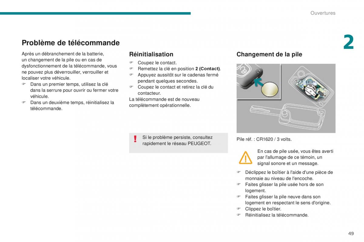 manual Peugeot 5008 FL manuel du proprietaire / page 51