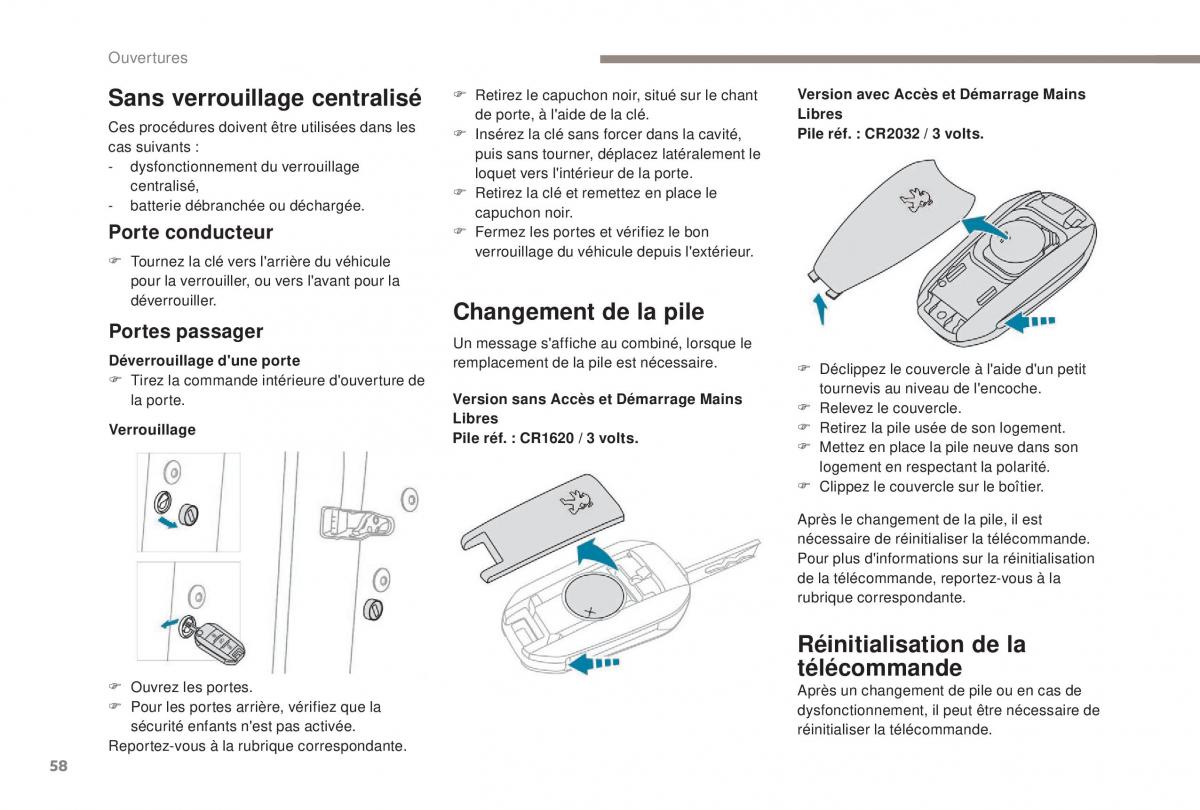 manual Peugeot 5008 FL manuel du proprietaire / page 60