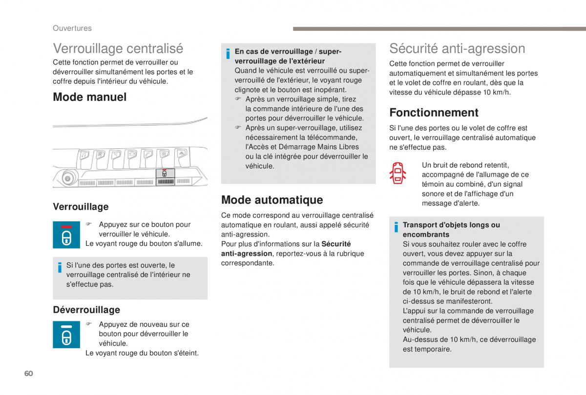 manual Peugeot 5008 FL manuel du proprietaire / page 62