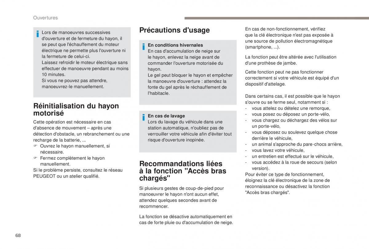 manual Peugeot 5008 FL manuel du proprietaire / page 70