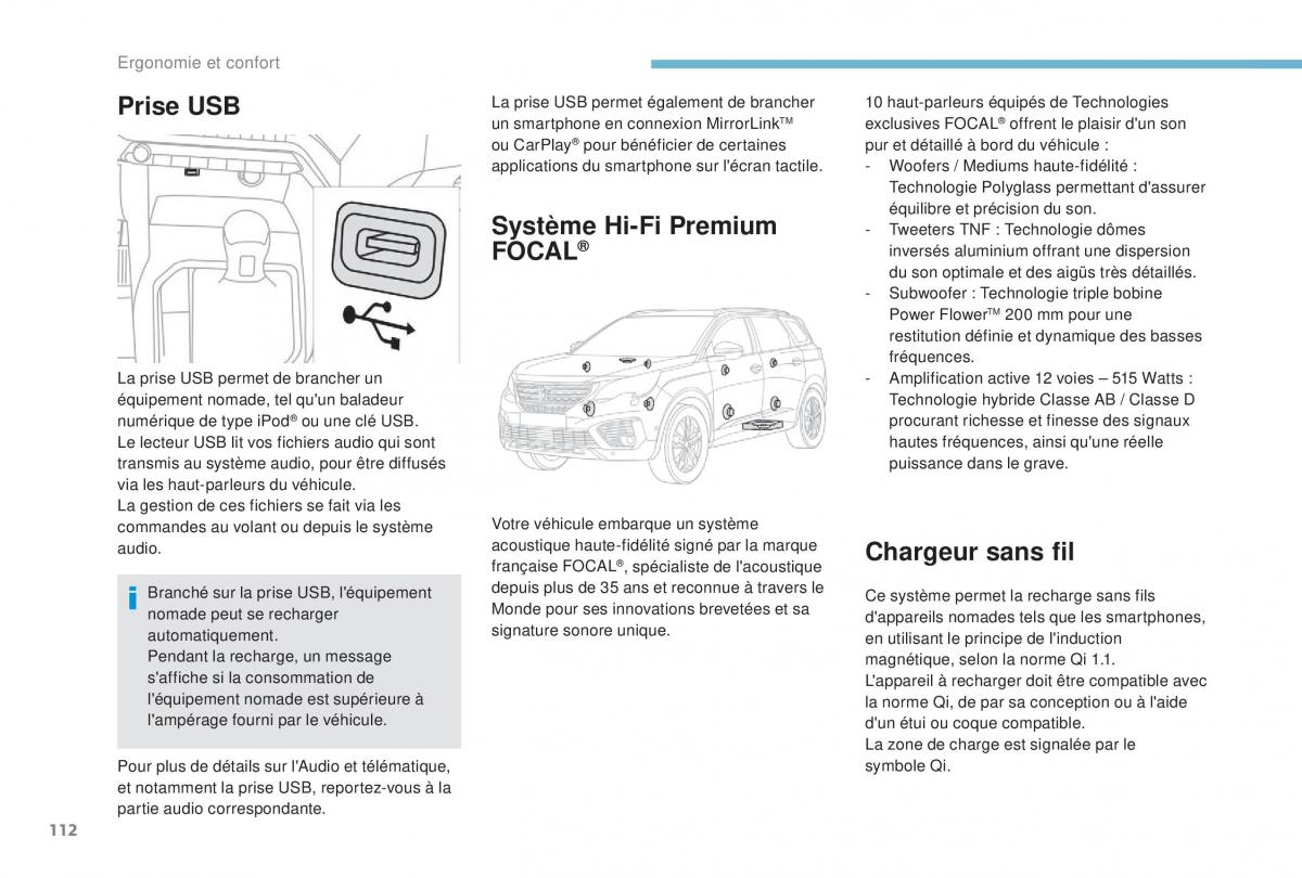 manual Peugeot 5008 FL manuel du proprietaire / page 114