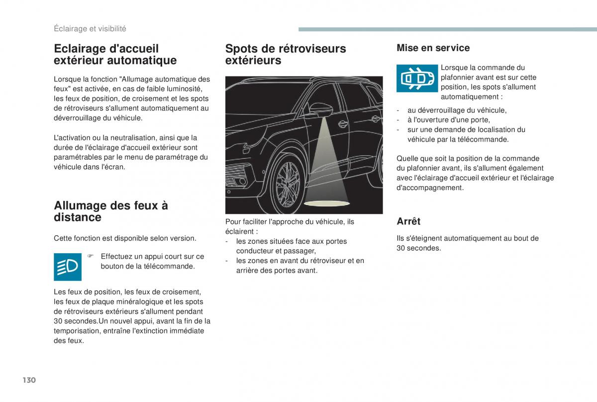 manual Peugeot 5008 FL manuel du proprietaire / page 132