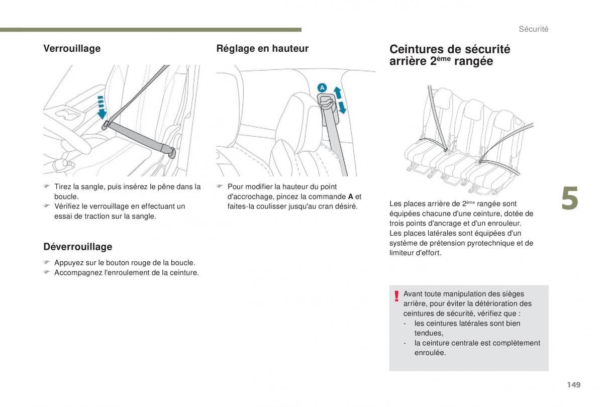 manual Peugeot 5008 FL manuel du proprietaire / page 151