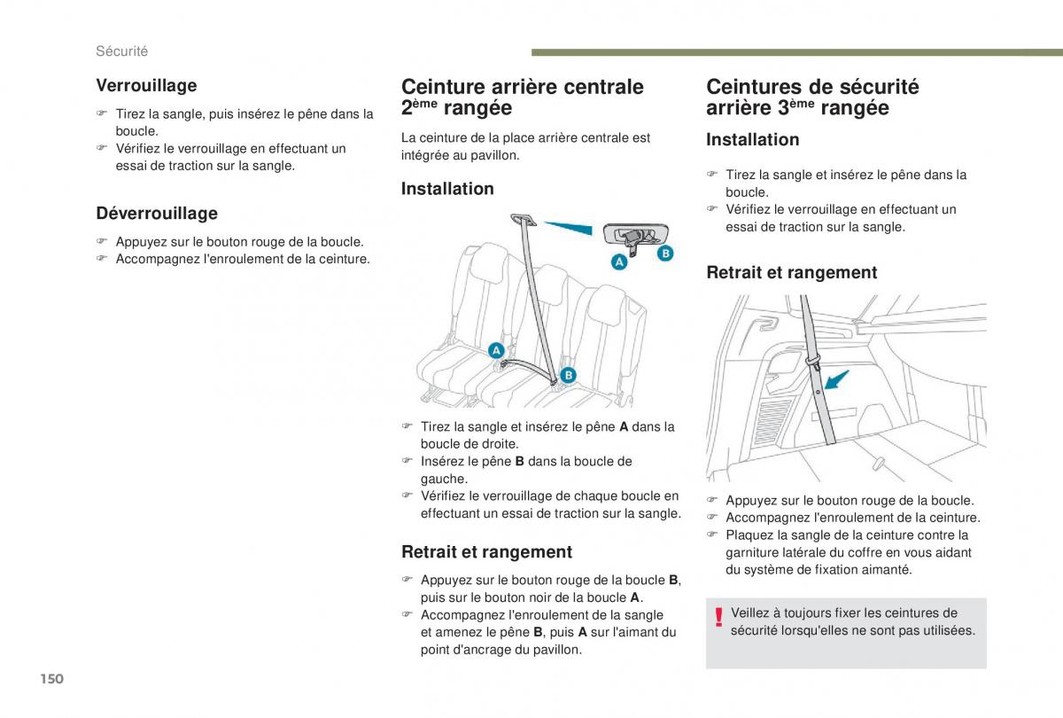 manual Peugeot 5008 FL manuel du proprietaire / page 152